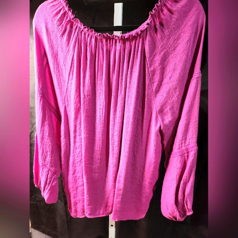 Counterparts Pink Off-the-Shoulder Lace Blouse – Romantic & Versatile - Picture 9 of 13